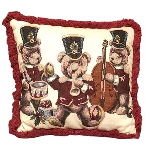 Christmas Dakotah Pillow Teddy Bears Marching Band 14 x 14 Embroidered Tapestry